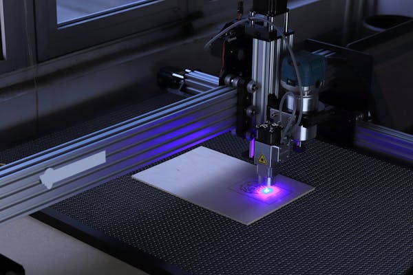 Laser engraver machine in action - starter kit concept